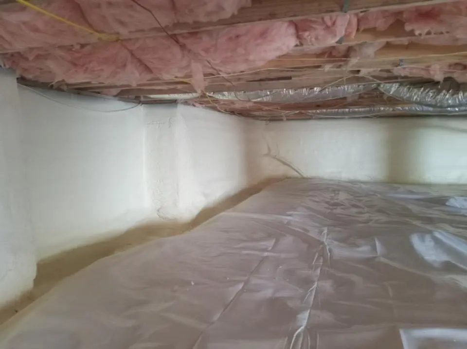 Crawl space encapsulation with closed-cell spray foam for Roof Waterproofing in Fallsburg