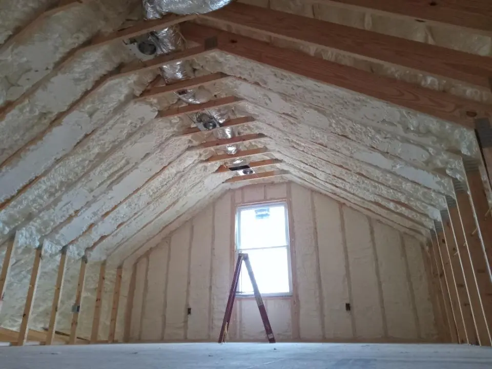 Spray foam roofing application for Crawl Space Insulation project in Fallsburg